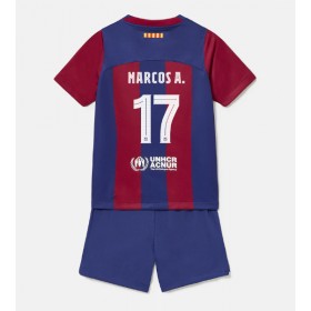 Barcelona Marcos Alonso #17 Hemmakläder Barn 2023-24 Kortärmad (+ Korta byxor)